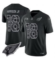 Men Arizona Cardinals  18 Marvin Harrison Jr  Black F U S E  2026 Salute to Service Limited Stitched Football Jersey