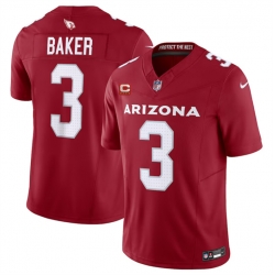 Men Arizona Cardinals 3 Budda Baker Red 2023 F U S E  With 4 Star C Patch Vapor Untouchable F U S E  Limited Stitched Football Jersey