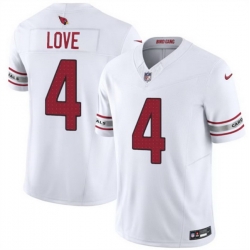Men Arizona Cardinals  4 Jeremiyah Love White 2026 Draft F U S E  Vapor Untouchable Limited Stitched Jersey