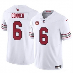 Men Arizona Cardinals 6 James Conner White 2024 F U S E  With 3 Star C Patch Vapor Untouchable Limited Stitched Football Jersey