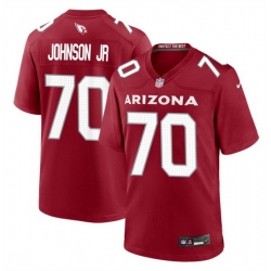Men Arizona Cardinals 70 Paris Johnson Jr Red 2023 Draft Stitched Game Football Jersey