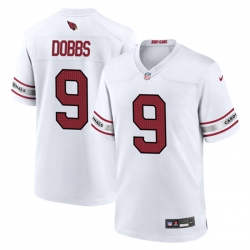 Men Arizona Cardinals 9 Joshua Dobbs White 2023 Stitched Game Football Jersey