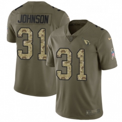 Men Nike Arizona Cardinals 31 David Johnson Limited OliveCamo 2017 Salute to Service NFL Jersey