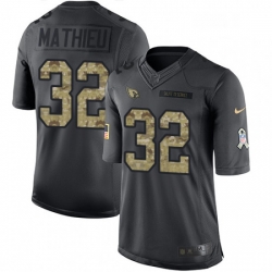 Men Nike Arizona Cardinals 32 Tyrann Mathieu Limited Black 2016 Salute to Service NFL Jersey