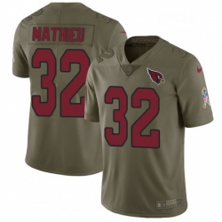 Men Nike Arizona Cardinals 32 Tyrann Mathieu Limited Olive 2017 Salute to Service NFL Jersey