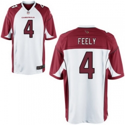 Men Nike Cardinals 4 Jay Feely White Game Jersey