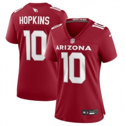 Women Arizona Cardinals 10 DeAndre Hopkins New Red Stitched Game Jersey