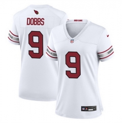 Women Arizona Cardinals 9 Joshua Dobbs White 2023 Stitched Jersey  Run Small