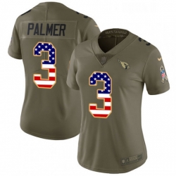 Womens Nike Arizona Cardinals 3 Carson Palmer Limited OliveUSA Flag 2017 Salute to Service NFL Jersey