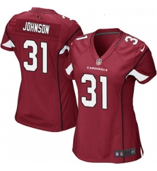 Womens Nike Arizona Cardinals 31 David Johnson Game Red Team Color NFL Jersey