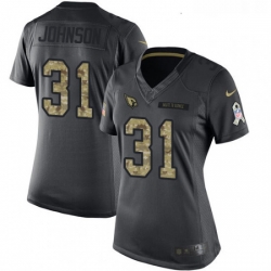 Womens Nike Arizona Cardinals 31 David Johnson Limited Black 2016 Salute to Service NFL Jersey