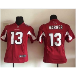 Youth Nike Cardinals #13 Kurt Warner Red Team Color Stitched NFL Elite Jersey
