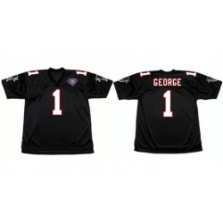 Men Atlanta Falcons 1 Jeff George Black 1994 Home Throwback Stitched Football Jersey