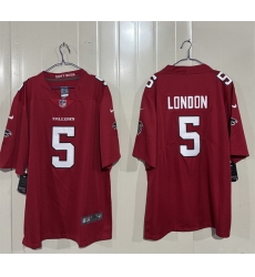Men Atlanta Falcons  5 Drake London Red 2026 New Vapor Untouchable Limited Stitched Football Jersey