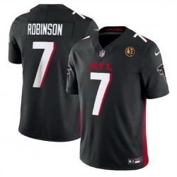 Men Atlanta Falcons 7 Bijan Robinson Black 2023 F U S E  With John Madden Patch Vapor Limited Stitched Football Jersey