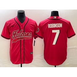 Men Atlanta Falcons 7 Bijan Robinson Red With Patch Cool Base Stitched Baseball Jersey