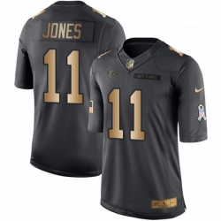 Men Nike Atlanta Falcons 11 Julio Jones Limited BlackGold Salute to Service NFL Jersey