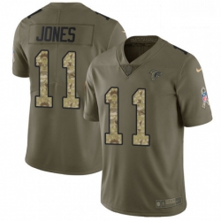 Men Nike Atlanta Falcons 11 Julio Jones Limited OliveCamo 2017 Salute to Service NFL Jersey