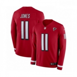 Men Nike Atlanta Falcons 11 Julio Jones Limited Red Therma Long Sleeve NFL Jersey