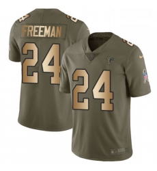 Men Nike Atlanta Falcons 24 Devonta Freeman Limited OliveGold 2017 Salute to Service NFL Jersey