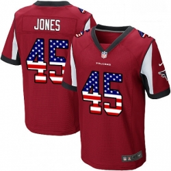 Men Nike Atlanta Falcons 45 Deion Jones Elite Red Home USA Flag Fashion NFL Jersey