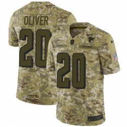 Nike Falcons #20 Isaiah Oliver Camo Mens Stitched NFL Limited 2018 Salute To Service Jersey