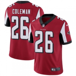 Nike Falcons #26 Tevin Coleman Red Team Color Mens Stitched NFL Vapor Untouchable Limited Jersey