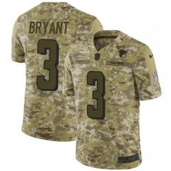 Nike Falcons #3 Matt Bryant Camo Mens Stitched NFL Limited 2018 Salute To Service Jersey