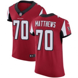 Nike Falcons #70 Jake Matthews Red Team Color Mens Stitched NFL Vapor Untouchable Elite Jersey