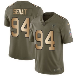 Nike Falcons 94 Deadrin Senat Olive Gold Salute To Service Limited Jersey