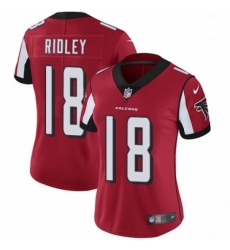 Womens Nike Atlanta Falcons 18 Calvin Ridley Red Team Color Vapor Untouchable Limited Player NFL Jersey