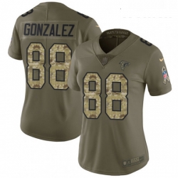 Womens Nike Atlanta Falcons 88 Tony Gonzalez Limited OliveCamo 2017 Salute to Service NFL Jersey