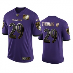 Baltimore Ravens 29 Earl Thomas III Men Nike Purple Team 25th Season Golden Limited NFL Jersey