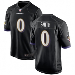 Men Baltimore Ravens 0 Roquan Smith Black Game Football Jersey
