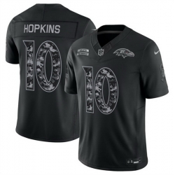 Men Baltimore Ravens  10 DeAndre Hopkins Black F U S E  2026 Salute to Service Limited Stitched Football Jersey