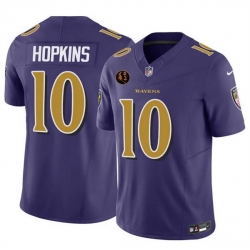 Men Baltimore Ravens 10 DeAndre Hopkins Purple 2025 F U S E  With John Madden Patch Limited Football Jersey