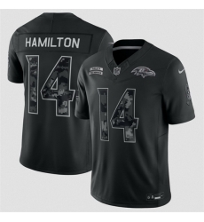 Men Baltimore Ravens 14 Kyle Hamilton Black F U S E 2026 Salute to Service Limited Stitched Football Jersey Men Baltimore Ravens 14 Kyle Hamilton Black F U S E 2026 Salute to Service Limited Stitched Football Jersey
