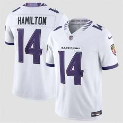 Men Baltimore Ravens  14 Kyle Hamilton White 2026 F U S E  Stitched Vapor Limited Football Jersey