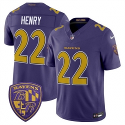 Men Baltimore Ravens  22 Derrick Henry Purple 2026 F U S E  Alternate Vapor Stitched Limited Football Jersey