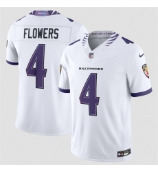 Men Baltimore Ravens  4 Zay Flowers White 2026 F U S E  Vapor Stitched Limited Football Jersey