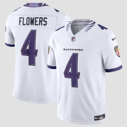 Men Baltimore Ravens  4 Zay Flowers White 2026 F U S E  Vapor Stitched Limited Football Jersey