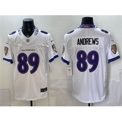 Men Baltimore Ravens  89 Mark Andrews White 2026 F U S E  Vapor Stitched Limited Football Jersey