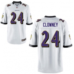 Men Baltimore Ravens Jadeveon Clowney #24 White Vapor Limited Stitched NFL Jersey