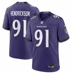 Men Baltimore Ravens Trey Hendrickson #91 Purple 2026 F U S E Vapor Stitched Limited Football Jersey