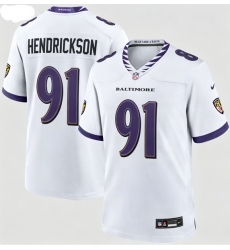 Men Baltimore Ravens Trey Hendrickson #91 White 2026 F U S E Vapor Stitched Limited Football Jersey