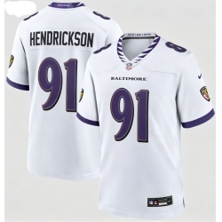 Men Baltimore Ravens Trey Hendrickson #91 White 2026 F U S E Vapor Stitched Limited Football Jersey