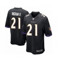 Mens Baltimore Ravens 21 Mark Ingram II Game Black Alternate Football Jersey