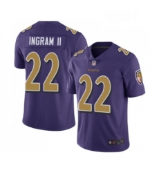 Mens Baltimore Ravens 22 Mark Ingram II Limited Purple Rush Vapor Untouchable Football Jersey