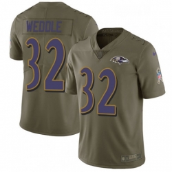 Mens Nike Baltimore Ravens 32 Eric Weddle Limited Olive 2017 Salute to Service NFL Jersey