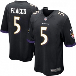 Mens Nike Baltimore Ravens 5 Joe Flacco Game Black Alternate NFL Jersey